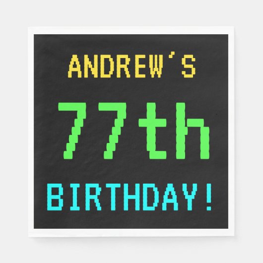 Fun /Retro Video Game Kijk 77th Birthday Servetten (Voorkant)