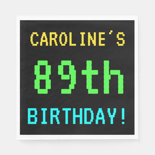 Fun /Retro Video Game Kijk 89th Birthday Servet (Voorkant)