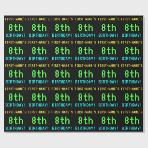 Fun /Retro Video Game Kijk 8th Birthday Cadeaupapier