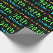 Fun /Retro Video Game Kijk 90e verjaardag Cadeaupapier (Hoek)