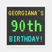 Fun /Retro Video Game Kijk 90e verjaardag Servetten (Voorkant)