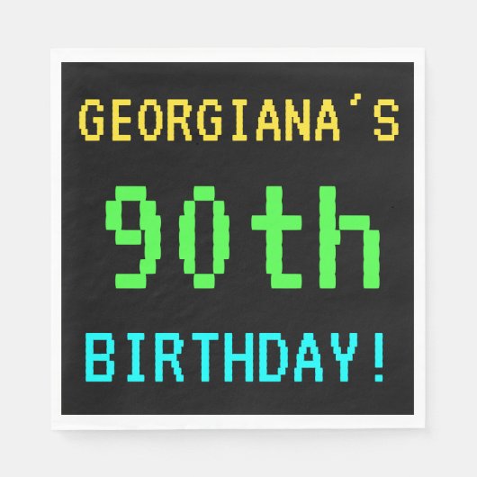 Fun /Retro Video Game Kijk 90e verjaardag Servetten (Voorkant)