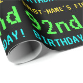 Fun /Retro Video Game Kijk 92e verjaardag Cadeaupapier (Rol Hoek)