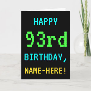 Fun /Retro Video Game Kijk 93rd Birthday Kaart