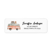 Fun Road Trip Retro Van RV Camper Address Label (Voorkant)