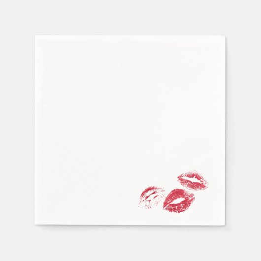 FUN! Rode lipstick Prints Servet (Voorkant)