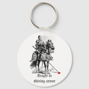 Fun Romantic Knight in Shining Armor Humor Sleutelhanger