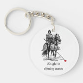 Fun Romantic Knight in Shining Armor Humor Sleutelhanger (Voorkant)