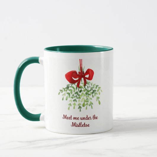 Fun Romantic ontmoet Mistletoe Quote Kerstmis Mok (Links)