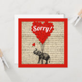 Fun romantic Sorry Kaart (Voorkant / Achterkant in situ)