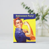 Fun Rosie The Riveter Retirement Party Kaart (Staand voorkant)
