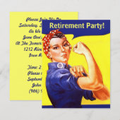 Fun Rosie The Riveter Retirement Party Kaart (Voorkant / Achterkant)
