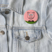 Fun Round Cartoon Pig Ronde Button 5,7 Cm (In situ)