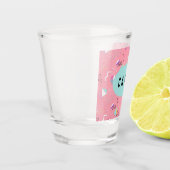 Fun roze 1990-videokaart op maat shot glas (Links)