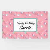 Fun roze 1990-videokaart Throwback Spandoek (Horizontaal)