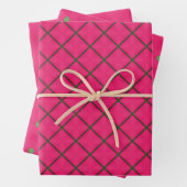 Fun roze en groen modern design inpakpapier vel (In situ)