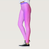 Fun roze en Paarse strepen met Jouw naam op roze Leggings (Links)