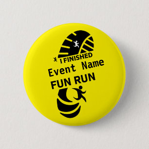 Fun Run Event Want Charity Promotion Prize 6 cm Ronde Button 5,7 Cm