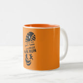 Fun Run Event Want Charity Promotion Prize Tweekleurige Koffiemok (Voorkant rechts)