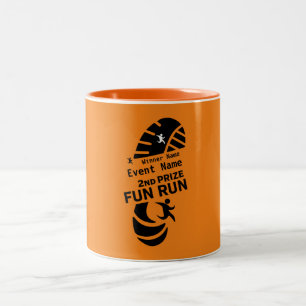Fun Run Event Want Charity Promotion Prize Tweekleurige Koffiemok