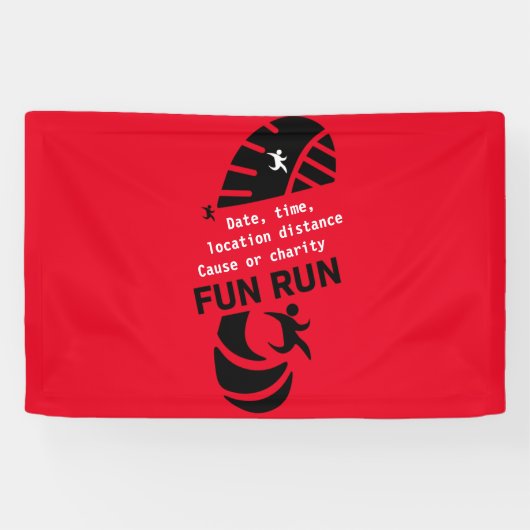 Fun Run Event Want Charity Promotion T-Shirt Coff Spandoek (Horizontaal)