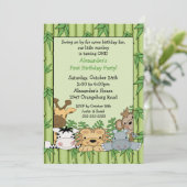 Fun Safari 1st Birthday Kaart (Staand voorkant)