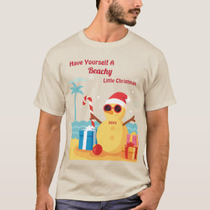 Fun Santa Claus Holiday Kerstmis Snowman Custom T-shirt