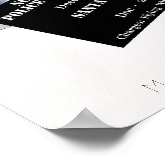 Fun Santa Claus in het Poster van de politie. (Hoek)