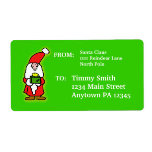 Fun Santa Claus-verzendlabels Etiket