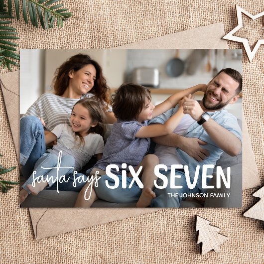 Fun Santa Says 67 Photo Holiday Feestdagenkaart