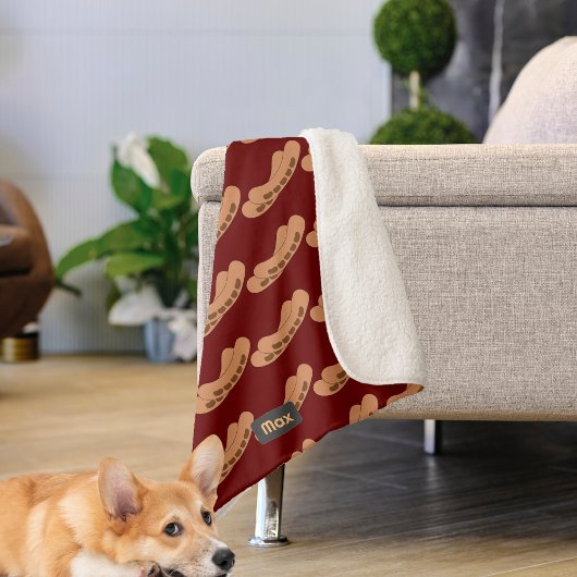 Fun Sausages Pattern to Personating with Name Sherpa Deken