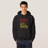 Fun  Save a tree eat a beaver  1 Hoodie (Voorkant volledig)