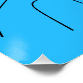 Fun Scared Expression Sun Face Tekening Blue Perfect Poster (Hoek)