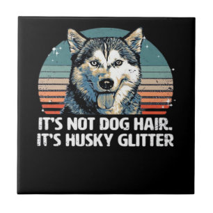 Fun & Schattig Siberian Husky Hond Glitter Klassie Tegeltje