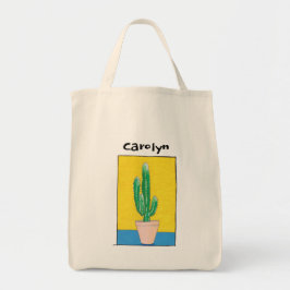 Fun, schattige euforische cactus tekening, jouw na tote bag