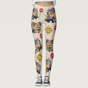 Fun School Bus Driver Party-patroonpatronen Leggin Leggings