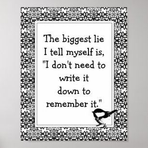 Fun Schrijf het neer de Zwarte Bloemen van het Cit Poster