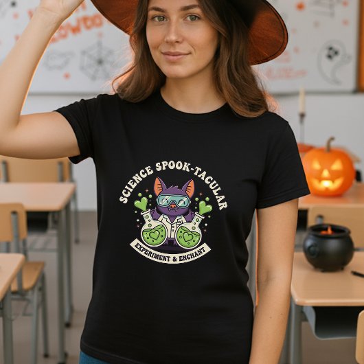 Fun Science Spook-Tacular Lab School STEM-leraren T-shirt