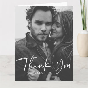 Fun Script Calligraphie Photo Mariage Merci