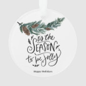 Fun Script Family Photo is het seizoen van de jole Ornament (achterkant)