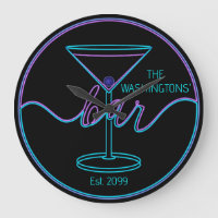 Fun Script Fun Bar Grande horloge murale