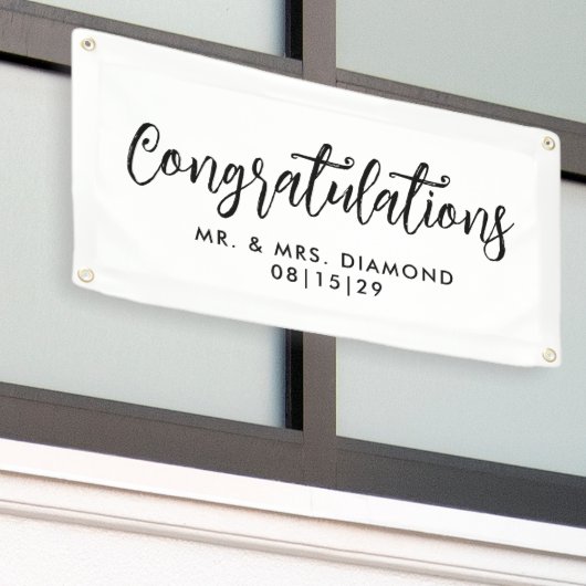 Fun Script Gefeliciteerd Car Banner (Buitenkant Gebouw)