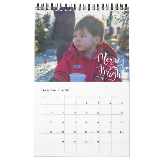 Fun Seasonal Overlay | Aangepaste agenda voor foto Kalender (Dec 2026)