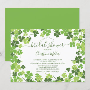 Fun Shamrock Irish Bridal Shower Kaart