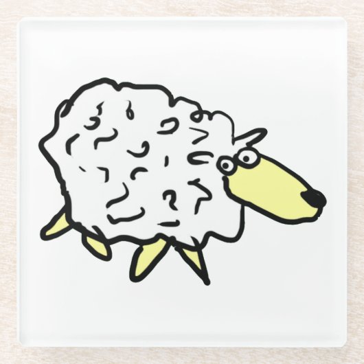 Fun Sheep Glazen Onderzetter (Voorkant)