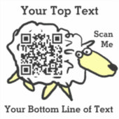 Fun Sheep QR Code Sticker (Voorkant)