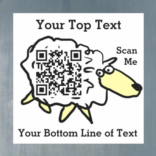 Fun Sheep QR Code Sticker