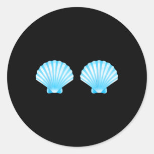 Fun Shell Borst Kerstmis In Juli Strand Vakantie Ronde Sticker