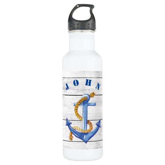 Fun Ships Anchor Personalized Waterfles (Voorkant)