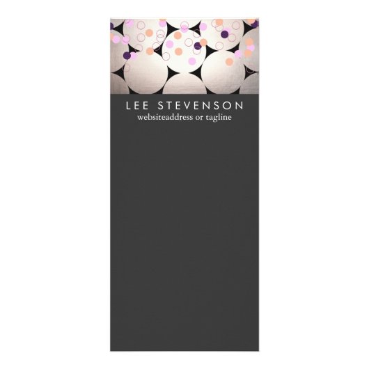 Fun Silver Circles Stylish Black Event Menu (Voorkant)